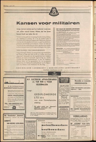 De Gecombineerde, 1 april 1961