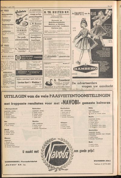 De Gecombineerde, 1 april 1961