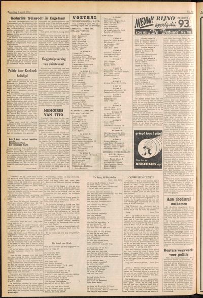 De Gecombineerde, 1 april 1961