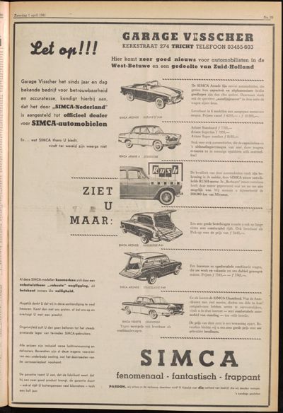 De Gecombineerde, 1 april 1961