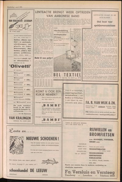 De Gecombineerde, 1 april 1965