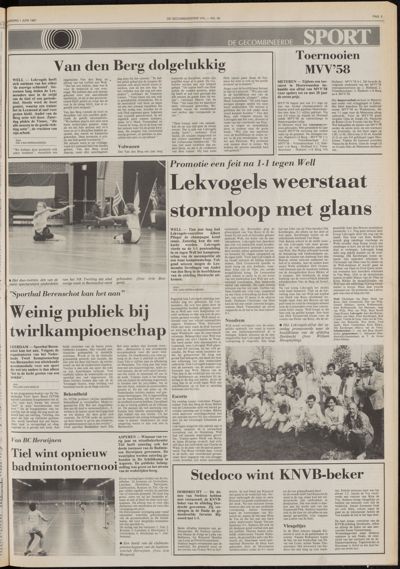 De Gecombineerde Gelderland, 1 juni 1987