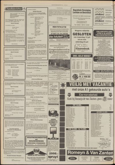De Gecombineerde Gelderland, 10 juli 1987