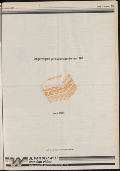 De Gecombineerde Gelderland, 11 december 1987