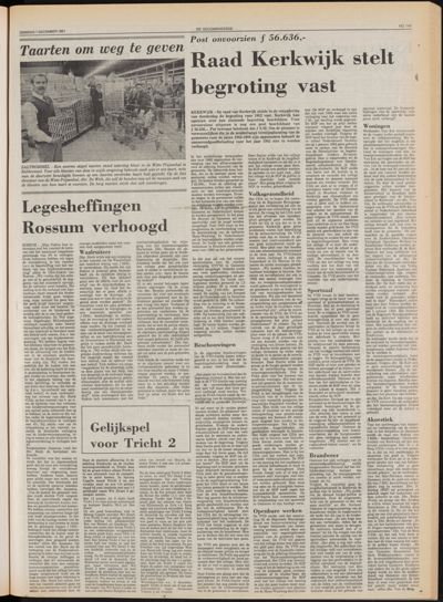 De Gecombineerde Midden Nederland, 1 december 1981