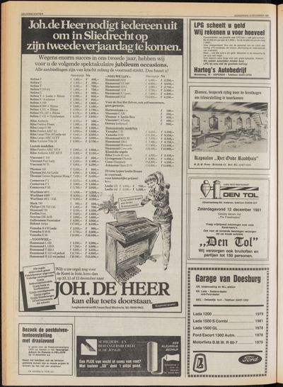 De Gecombineerde Midden Nederland, 10 december 1981