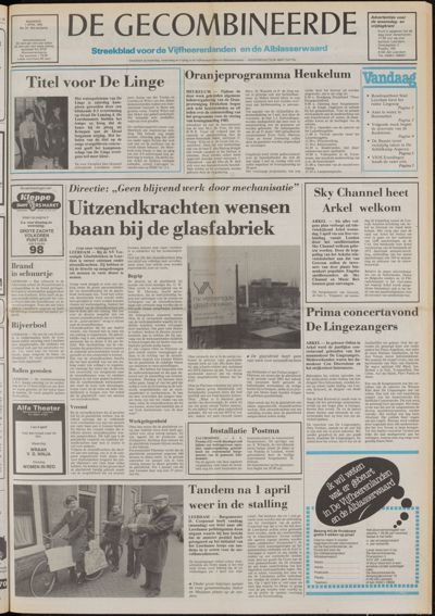 De Gecombineerde Vijfheerenlanden, 1 april 1985