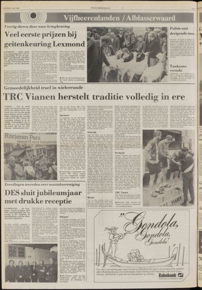 De Gecombineerde Vijfheerenlanden, 1 juli 1985