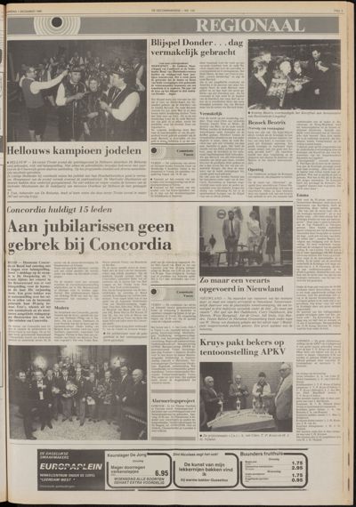De Gecombineerde Vijfheerenlanden, 1 december 1986