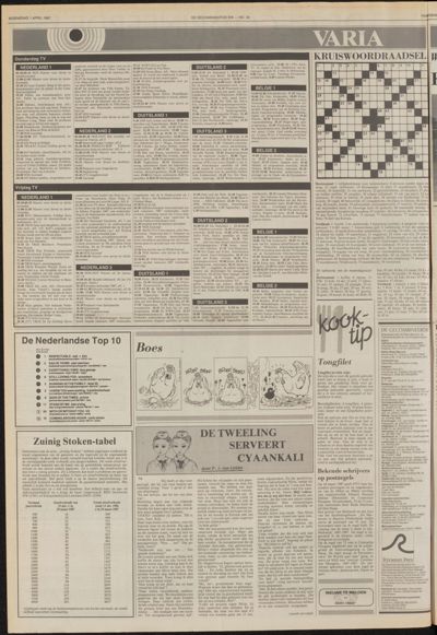 De Gecombineerde Vijfheerenlanden, 1 april 1987