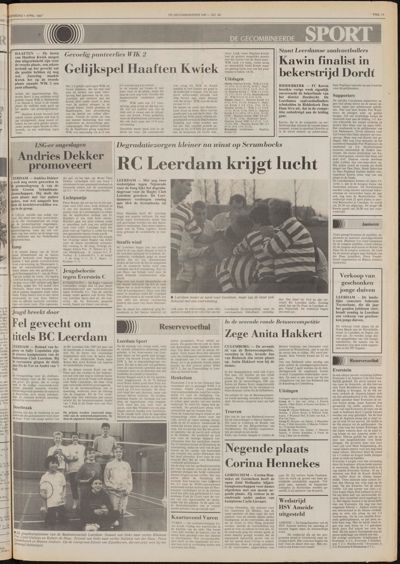 De Gecombineerde Vijfheerenlanden, 1 april 1987