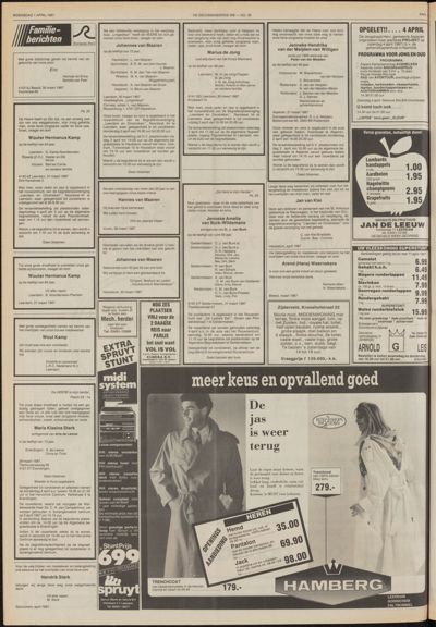 De Gecombineerde Vijfheerenlanden, 1 april 1987