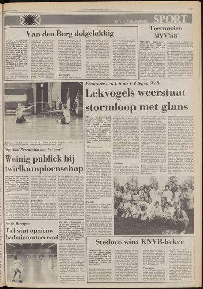 De Gecombineerde Vijfheerenlanden, 1 juni 1987