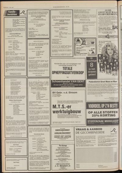 De Gecombineerde Vijfheerenlanden, 1 juni 1987