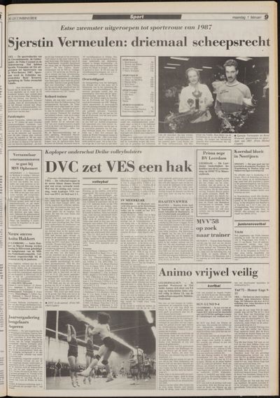 De Gecombineerde Vijfheerenlanden, 1 februari 1988