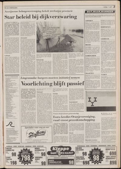 De Gecombineerde Vijfheerenlanden, 1 april 1988