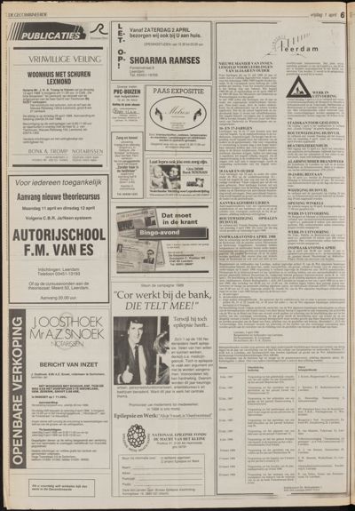 De Gecombineerde Vijfheerenlanden, 1 april 1988