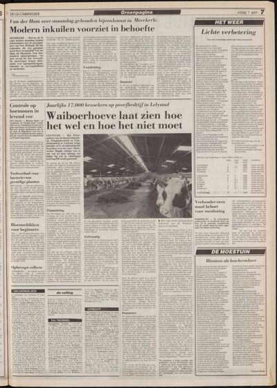 De Gecombineerde Vijfheerenlanden, 1 april 1988