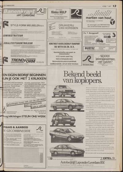 De Gecombineerde Vijfheerenlanden, 1 april 1988