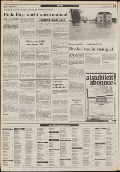 De Gecombineerde Vijfheerenlanden, 1 april 1988