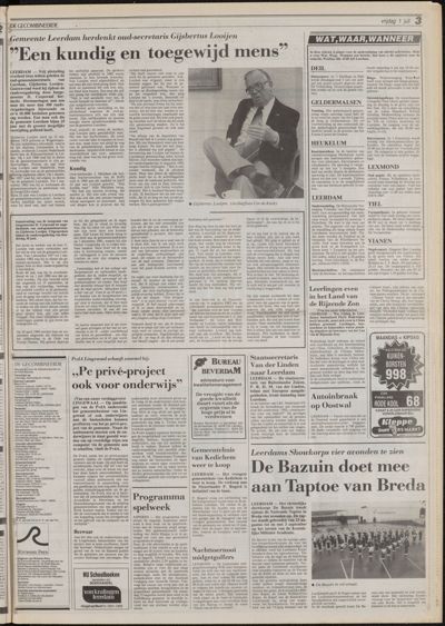 De Gecombineerde Vijfheerenlanden, 1 juli 1988