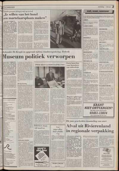 De Gecombineerde Vijfheerenlanden, 1 februari 1989