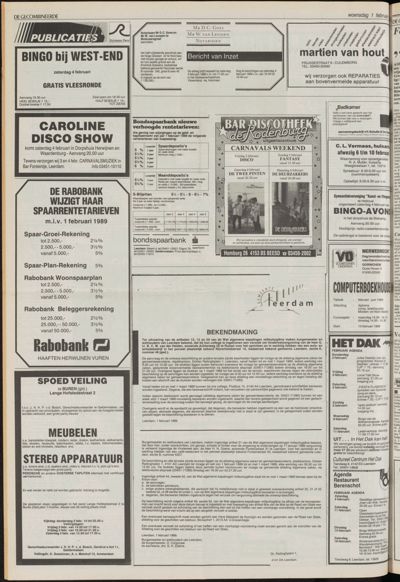 De Gecombineerde Vijfheerenlanden, 1 februari 1989