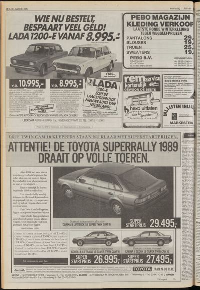 De Gecombineerde Vijfheerenlanden, 1 februari 1989