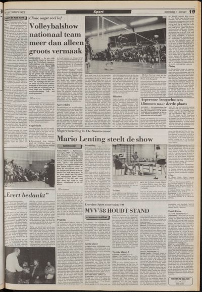 De Gecombineerde Vijfheerenlanden, 1 februari 1989