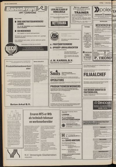 De Gecombineerde Vijfheerenlanden, 1 december 1989