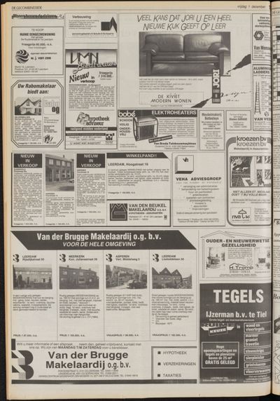 De Gecombineerde Vijfheerenlanden, 1 december 1989