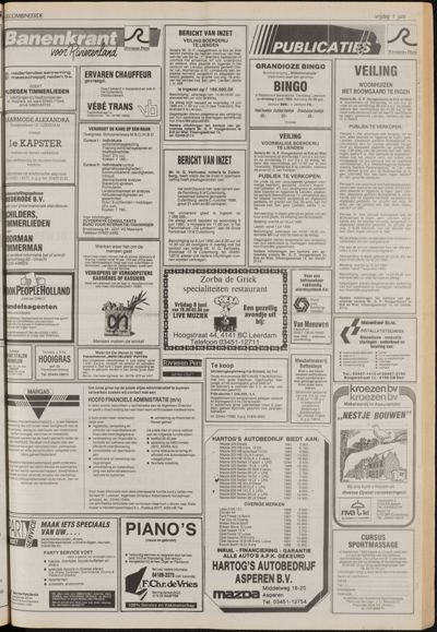 De Gecombineerde Vijfheerenlanden, 1 juni 1990