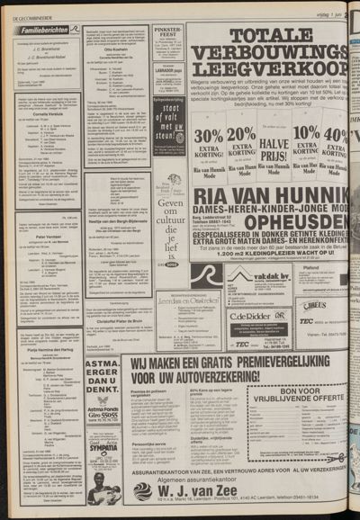 De Gecombineerde Vijfheerenlanden, 1 juni 1990