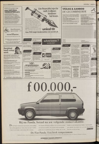 De Gecombineerde Vijfheerenlanden, 1 augustus 1990