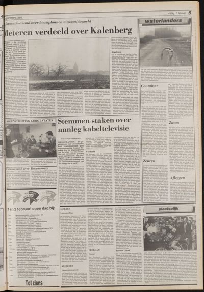 De Gecombineerde Vijfheerenlanden, 1 februari 1991
