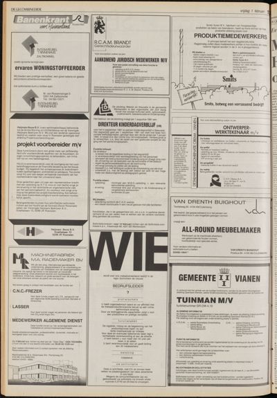 De Gecombineerde Vijfheerenlanden, 1 februari 1991