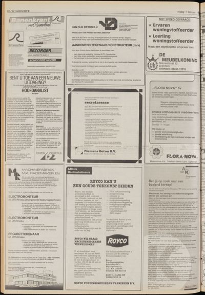 De Gecombineerde Vijfheerenlanden, 1 februari 1991