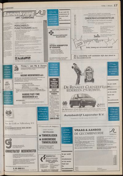 De Gecombineerde Vijfheerenlanden, 1 februari 1991