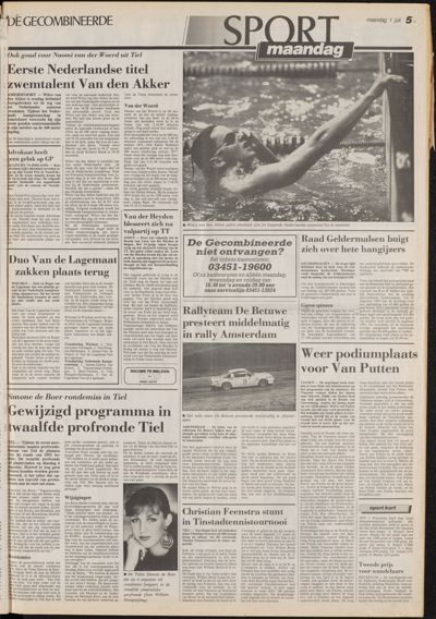 De Gecombineerde Vijfheerenlanden, 1 juli 1991