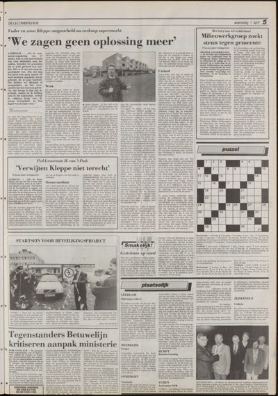 De Gecombineerde Vijfheerenlanden, 1 april 1992