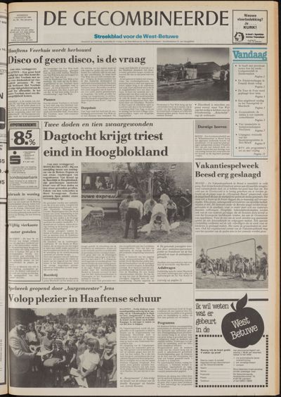 De Gecombineerde West-Betuwe, 1 augustus 1984