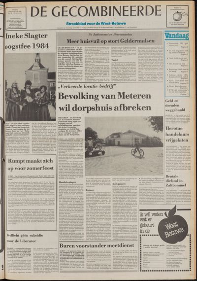 De Gecombineerde West-Betuwe, 10 augustus 1984