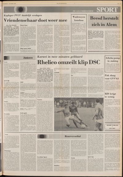 De Gecombineerde West-Betuwe, 1 oktober 1984