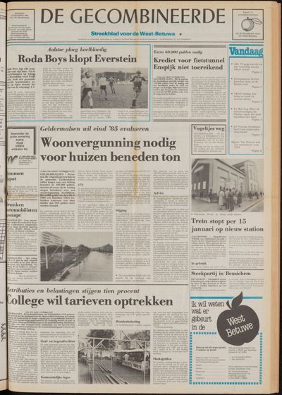 De Gecombineerde West-Betuwe, 10 december 1984