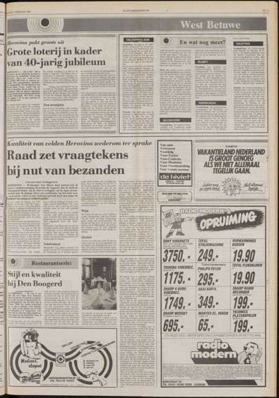 De Gecombineerde West-Betuwe, 1 februari 1985