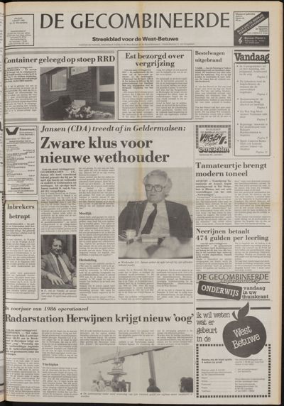 De Gecombineerde West-Betuwe, 1 maart 1985