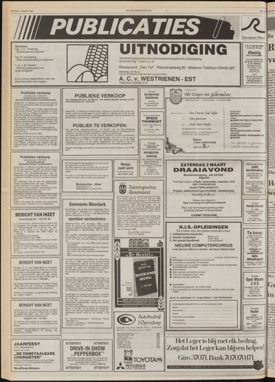De Gecombineerde West-Betuwe, 1 maart 1985