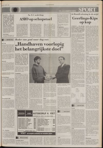De Gecombineerde West-Betuwe, 1 maart 1985