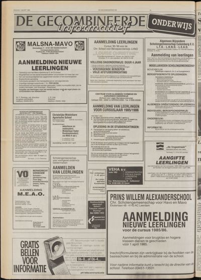 De Gecombineerde West-Betuwe, 1 maart 1985