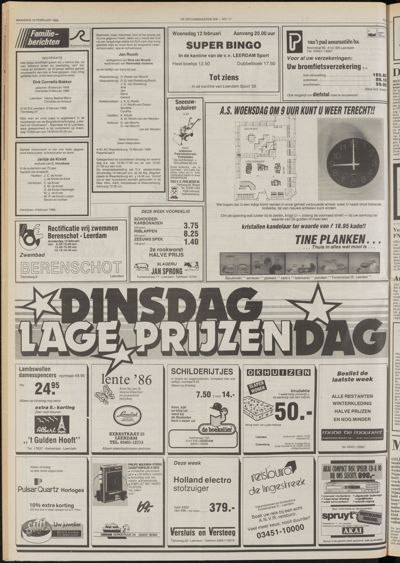De Gecombineerde West-Betuwe, 10 februari 1986